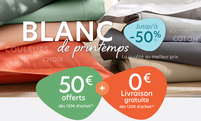 SHOPPING DAYS : jusqu’à -50%(1)+ -20% supplémentaires sur TOUT le site(2) et Livraison gratuite dès 120€ d’achat(3)