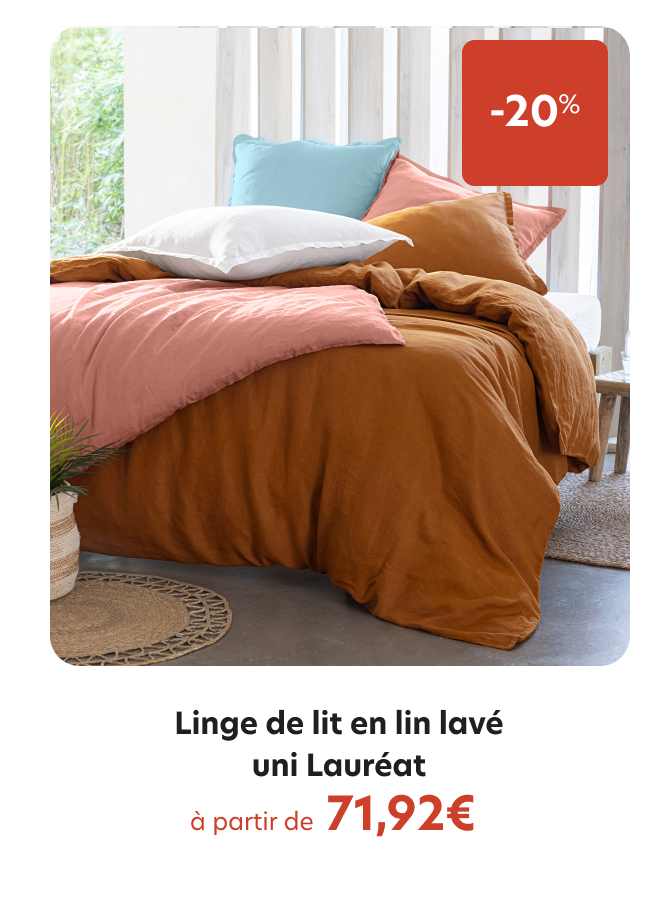 -20%, Linge de lit en lin lavé uni Lauréat, à partir de 71,92€