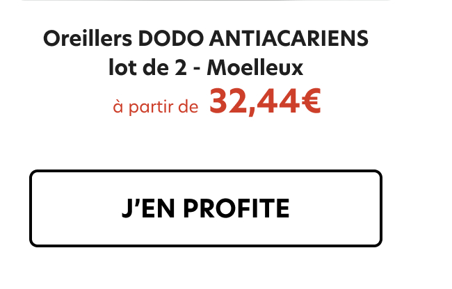  Oreillers DODO Antiacariens lot de 2 - Moelleux, à partir de 32,44€, j'en profite